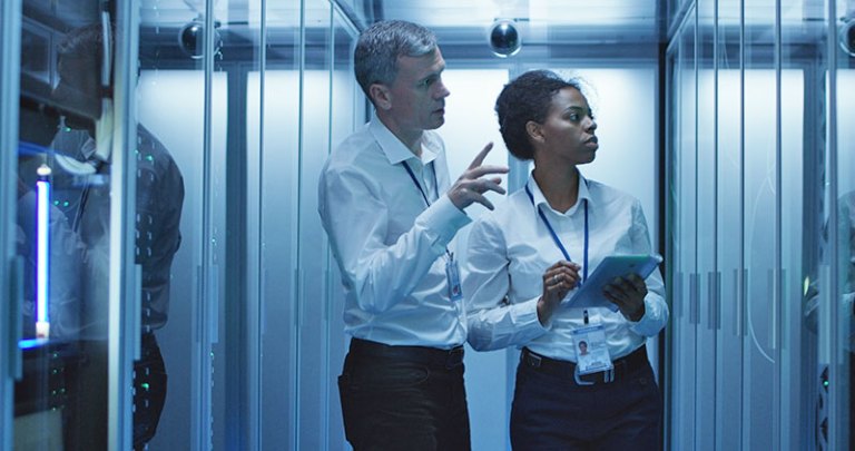 IT Workers inside data center