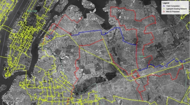 LIGHTPATH ANNOUNCES ENTRANCE INTO QUEENS, NYC MARKET WITH NEW NETWORK BUILDS Lightpath route map