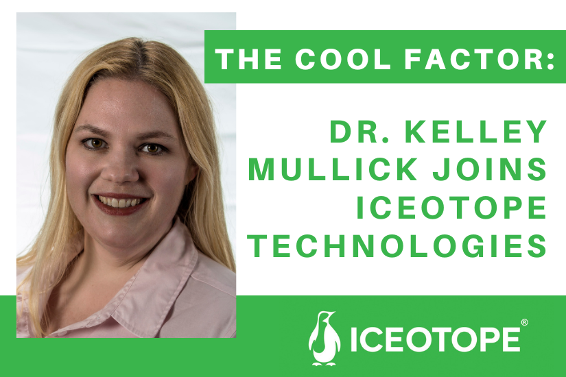 logo with headshot of blonde smiling with text The Cool Factor: Dr Kelley Mullick Joins Iceotope Technologies, precision liquid cooling