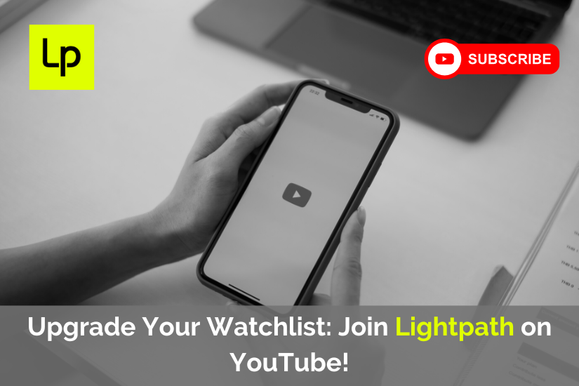 person holdinh phone with youtube logo, prompt to subscribe