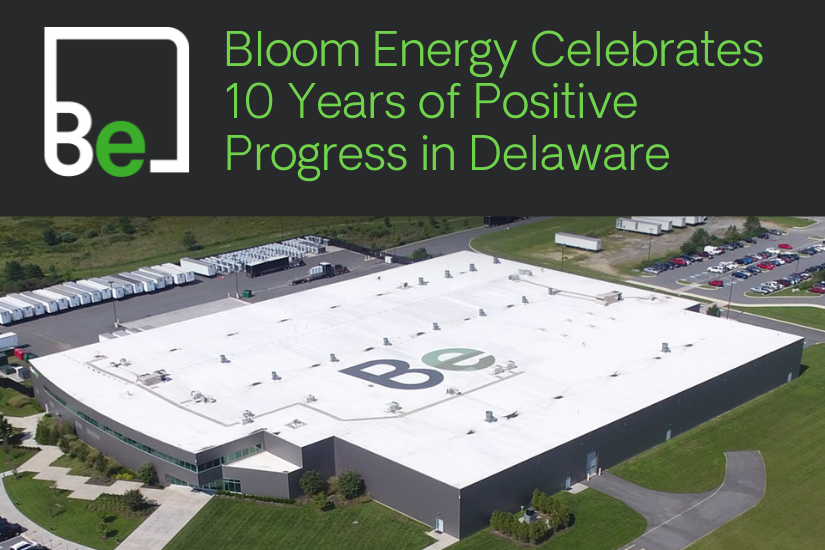 Aerial view of Bloom Energy plant in Delaware
