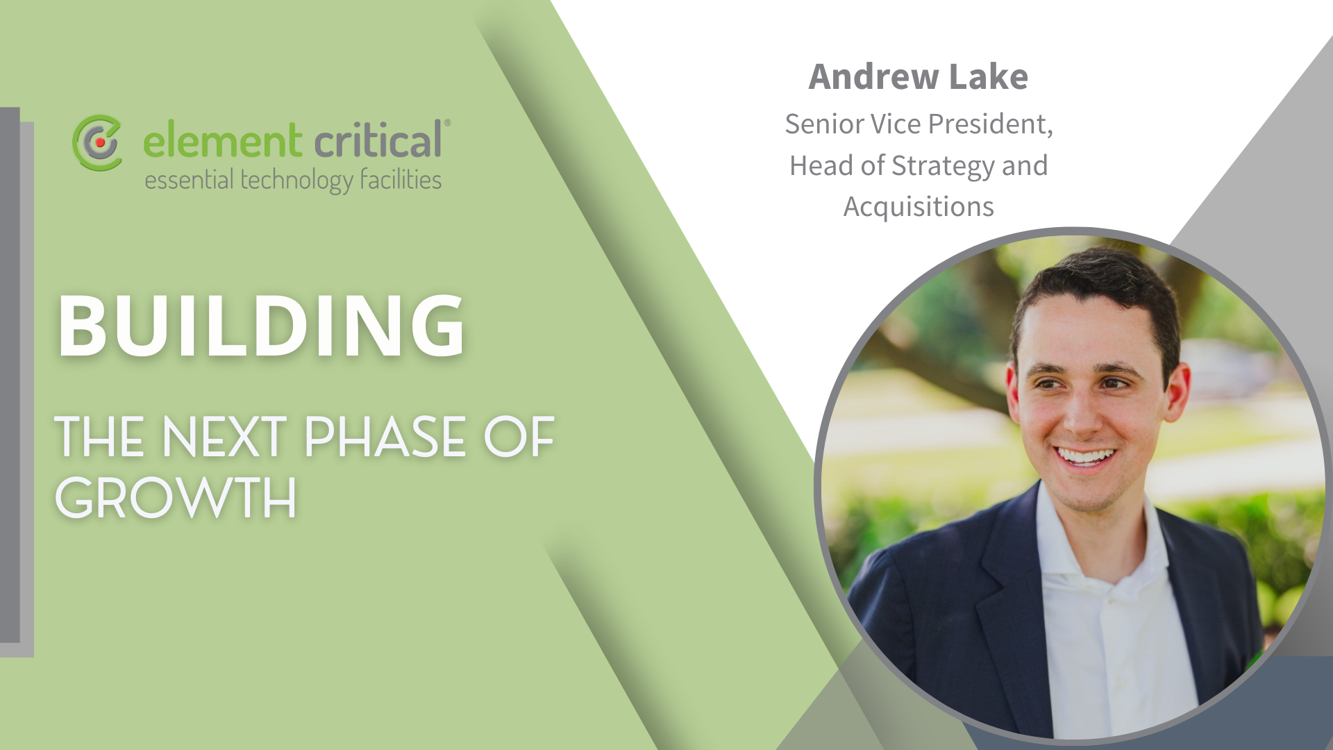 Element Critical appoints Andrew Lake as Senior Vice President, Head of Strategy and Acquisitions