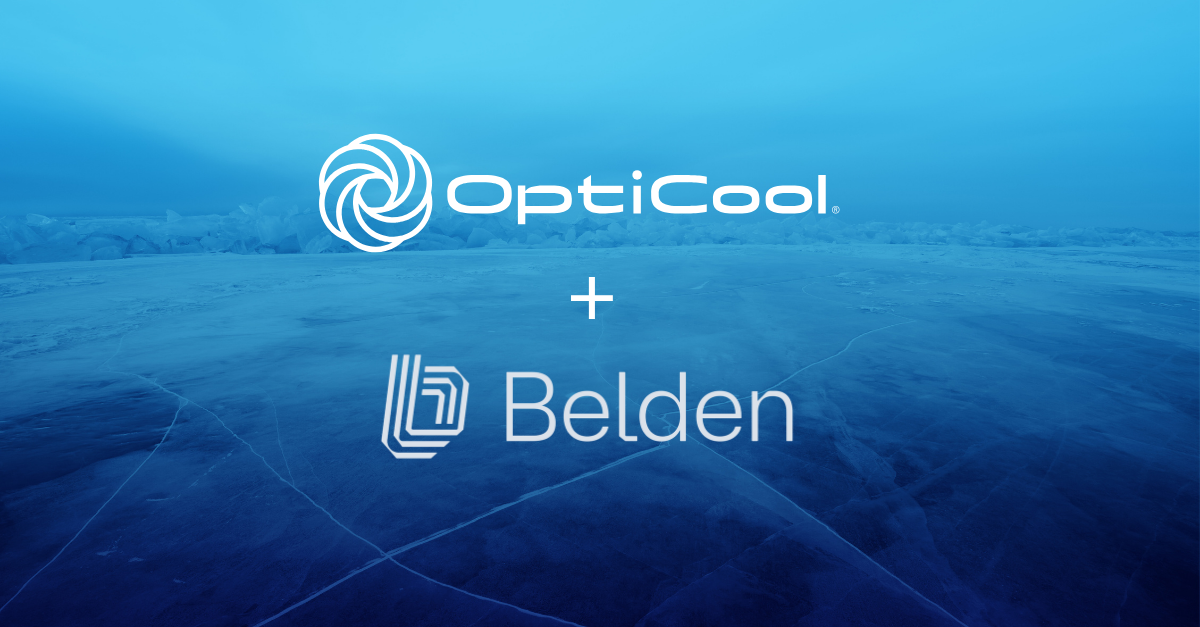 Belden rack integrated with OptiCool rear-door heat exchanger for high-density data center cooling
